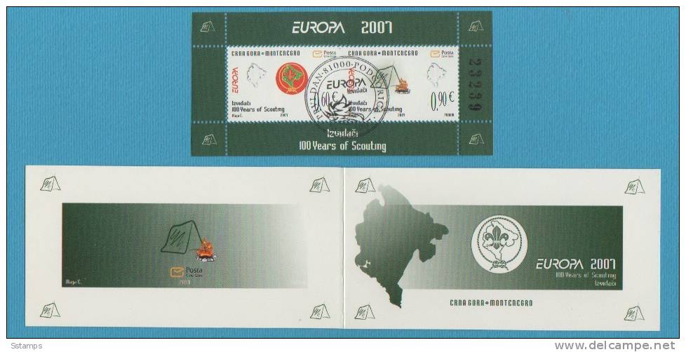 432  EUROPA 2007 MONTENEGRO CRNA GORA BOOKLET SCOUTS USED - 2007