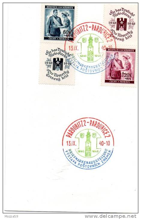 Bohmen Und Mahren 1940, Folder Pardubitz - Pardubice 1840 - 1940 Filatelisticka Vystava - Storia Postale