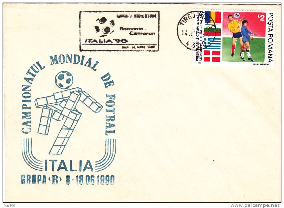 Coupe De Monde,Football,soccer,1990 Italia PMK 1X Stationery Covers Entier Postal Romania. - 1990 – Italien