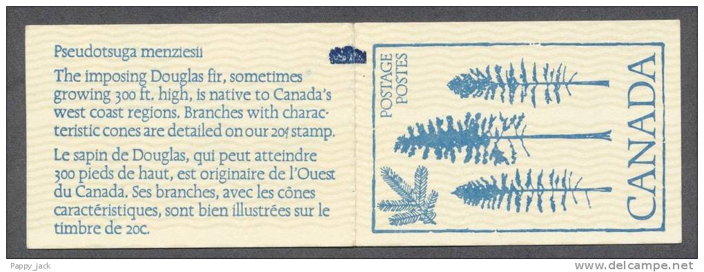 Canada Booklet # 80   Counter Marker Full MNH Booklet - Tree Douglas Fir On Cover - Blue - Carnets Complets