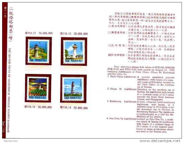 Folder 1992 2nd Print Lighthouse Stamps 4-4 Relic - Inseln