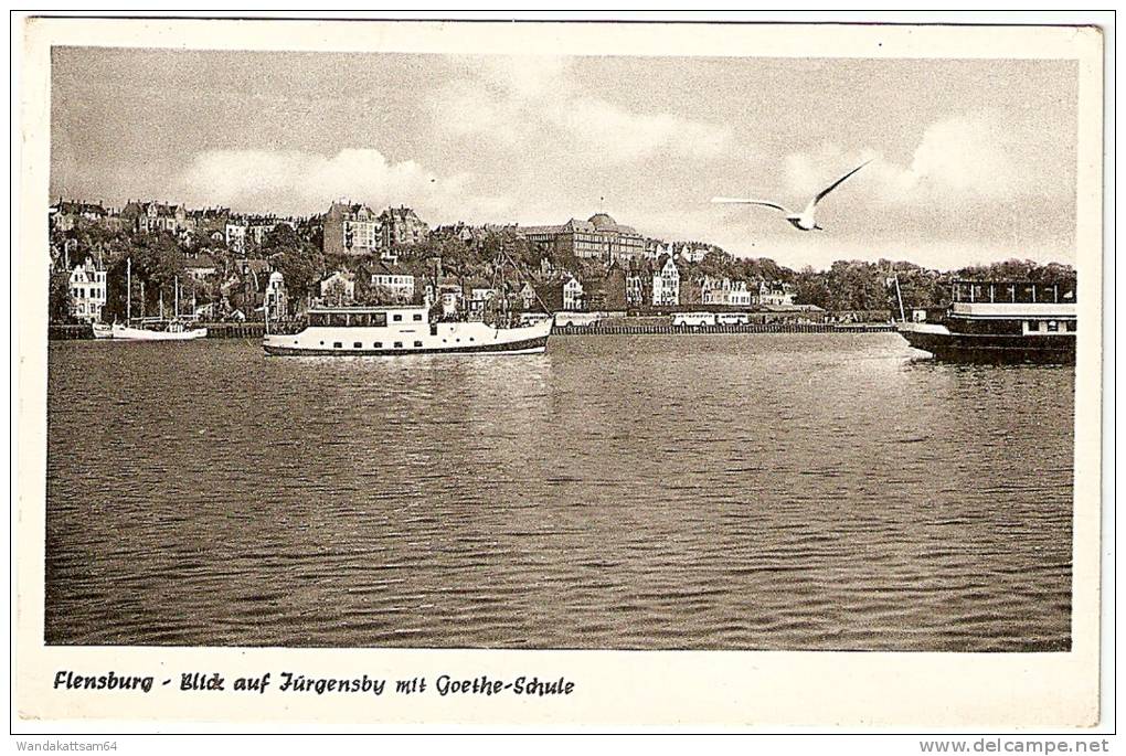 AK 36 Flensburg - Blick Auf Jürgensby Mit Goethe-Schule 10. 8. 61 - 19 (24b) FLENSBURG 3 D Nach Recklinghausen Mit 1 X - Flensburg