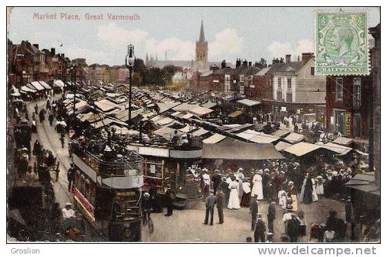 MARKET PLACE GREAT YARMOUTH  1919 - Great Yarmouth