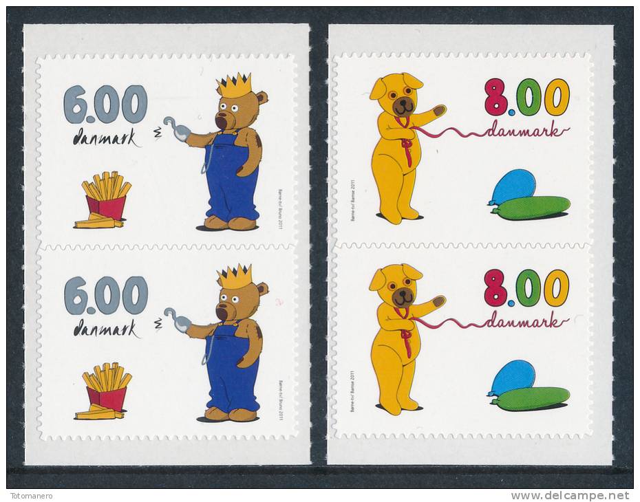 DENMARK/Dänemark 2011, Children´s TV Ex Booklets Perf. 13½ (serpentine Roulette)** - Unused Stamps