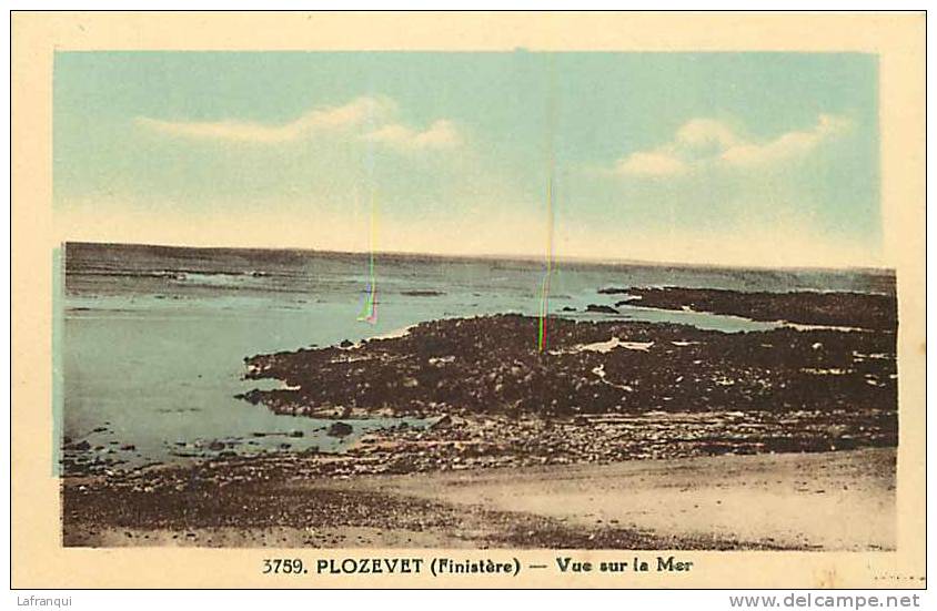 Finistere - Ref C219- Plozevet - Vue Sur La Mer   - Carte Bon Etat - - Plozevet