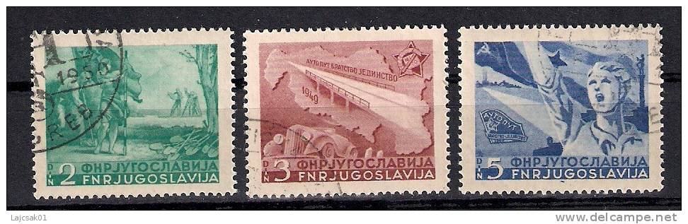 Yugoslavia 1950. Road Bratstvo Jedinstvo Belgrade - Zagreb Mi.598/600 Used - Oblitérés