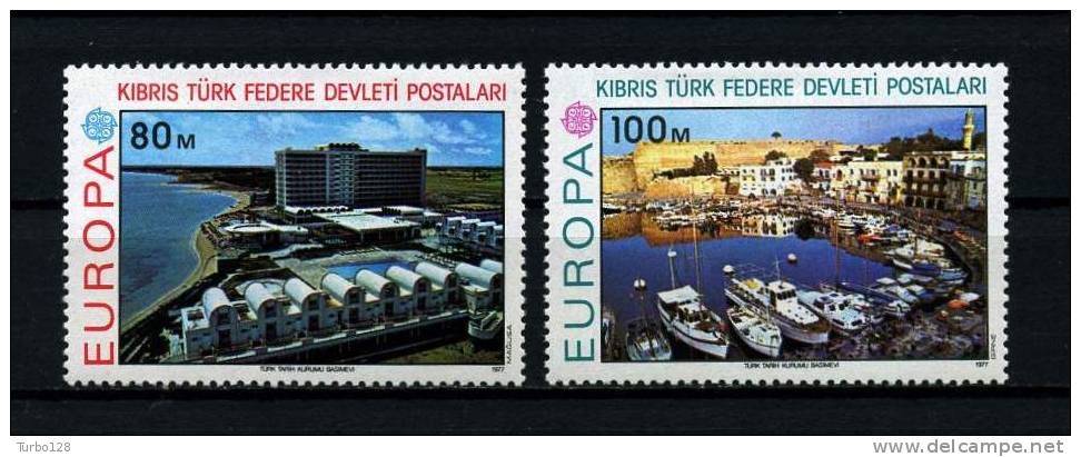 CHYPRE TURC 1977  N° 32/33**  Neufs,  Ier Choix. Sup.  Cote: 3.50&euro; (EUROPA. Port. Bateaux, Boats, Ships) - Nuovi