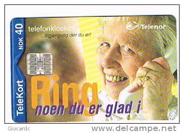 NORVEGIA (NORWAY) - TELENOR (CHIP) - 2000 RING BESTEMOR   - USED °  -  RIF. 3911 - Norvège
