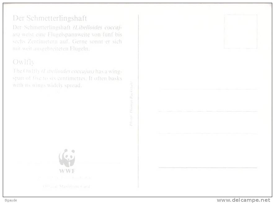 LIECHTENSTEIN   WWF CARTE MAXIMUM NUM.YVERT  910  PROTECTION DE LA NATURE LIBELLULE - Cartes-maximum