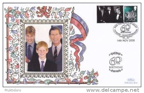 United Kingdom Special Cancellation FDC 14 November 2008 Birthday Prince Charles Of Wales - Harry - William - 2001-2010. Decimale Uitgaven