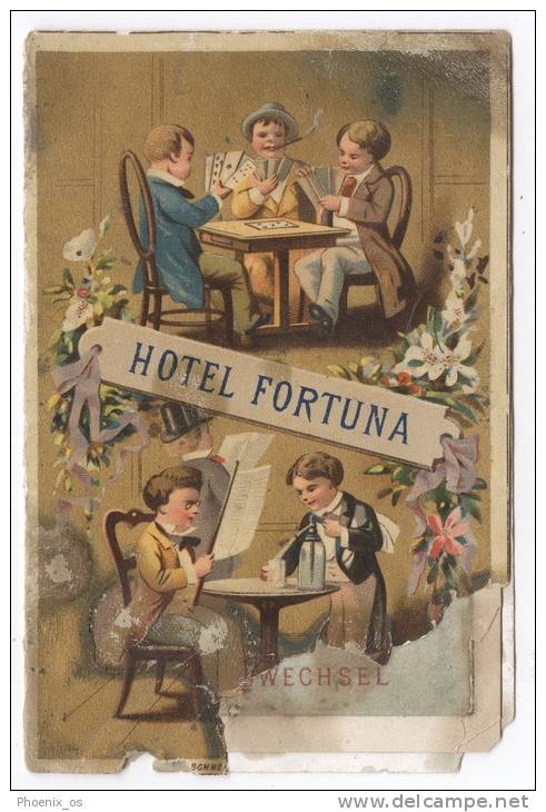 CALENDARS - Lotterie Kalender, Hotel FORTUNA, Litho, 1883. Complete - Kleinformat : ...-1900