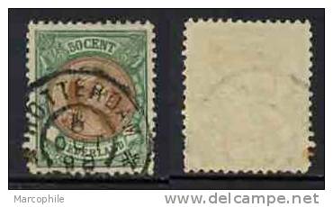 PAYS BAS  / 1891-1897 -  # 44 REINE WILHELMINE 50 C. VERT ET BRUN OBLITERE / COTE 12.00 EURO (ref T406) - Usados