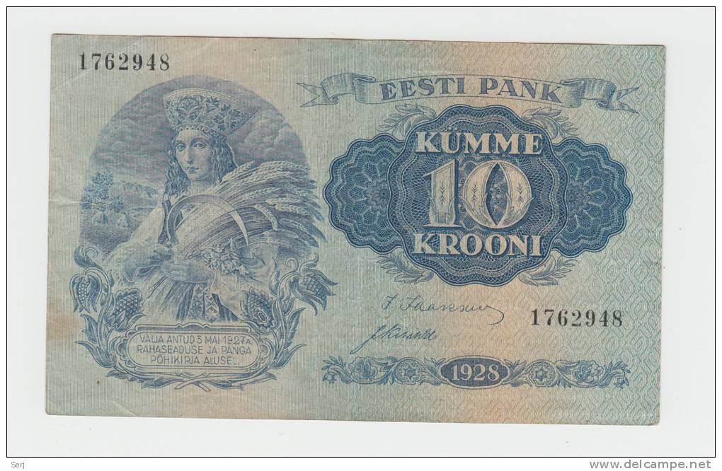 Estonia 10 Krooni 1928 VF++ P 63a 63 A - Estland