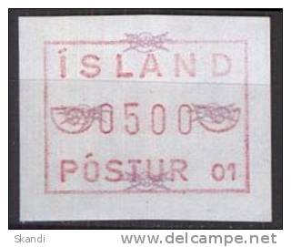 ISLAND 1983 Mi-Nr. ATM 1 Automatenmarke ** MNH - Automatenmarken (Frama)