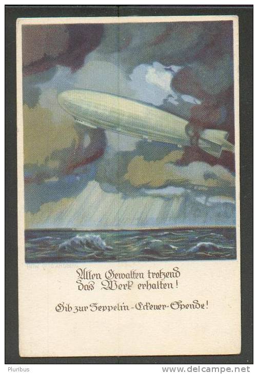 GERMANY, SPECIAL ZEPPELIN, DIRIGIBLE, OFFICIAL POSTCARD OF UNION , OLD POSTCARD - Fesselballons