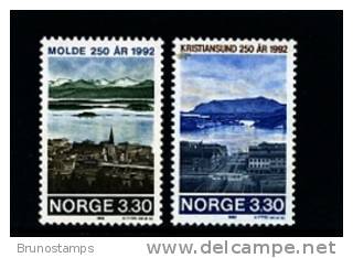 NORWAY/NORGE - 1992  MOLDE - KRISTIANSUND  SET  MINT NH - Neufs