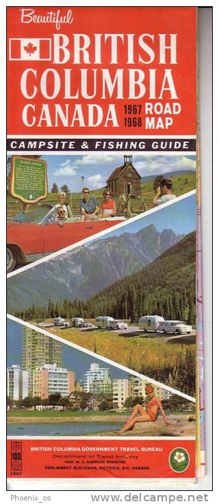 MAPS - Canada - British Columbia, Year 1967/68 - Strassenkarten