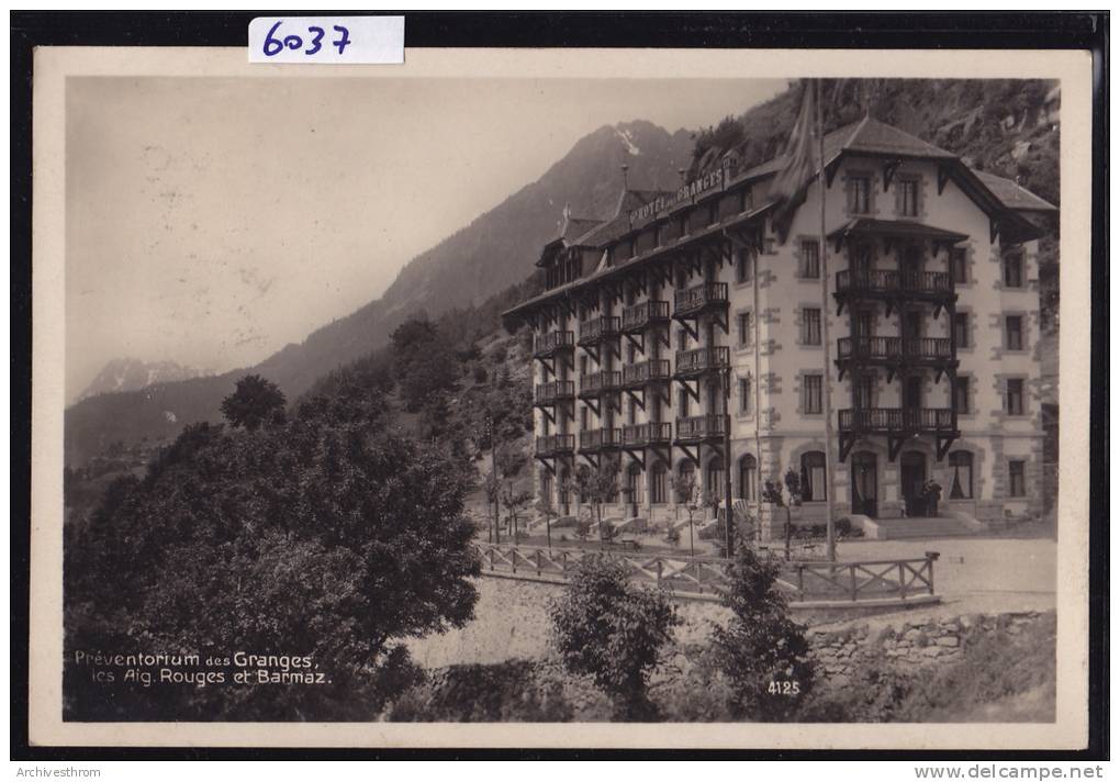 Les Granges Sur Martigny ; Hôtel - Préventorium Des Granges, Avec Les Aiguilles Rouges Et Le Barmaz, Vers 1928 (6037) - Granges