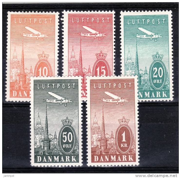 DENMARK  1934    AIR SET  MH - Unused Stamps