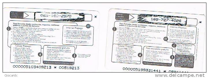 REPUBBLICA DOMINICANA - CODETEL (GSM RECHARGE)   - CLARO LOT  OF 2  DIFFERENT   - USED  -  RIF. 1050 - Dominicaine