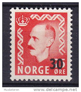 Norway 1951 Mi. 375    30 Ø Auf 25 Ø King König Haakon VII. Overprinted MNH** - Nuovi