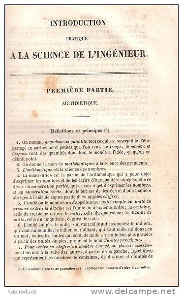 1848 J. Claudel - Introduction A La Science De L'Ingénieur -  Premiere Edition. - 1801-1900