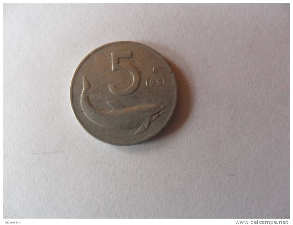 5 Lires 1951 - 5 Liras