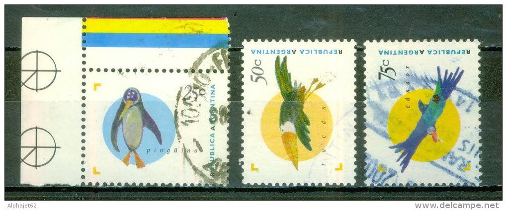 Pingouin, Toucan, Condor - ARGENTINE - Faune, Oiseaux - N° 1879-1880-1881 - 1995 - Usati