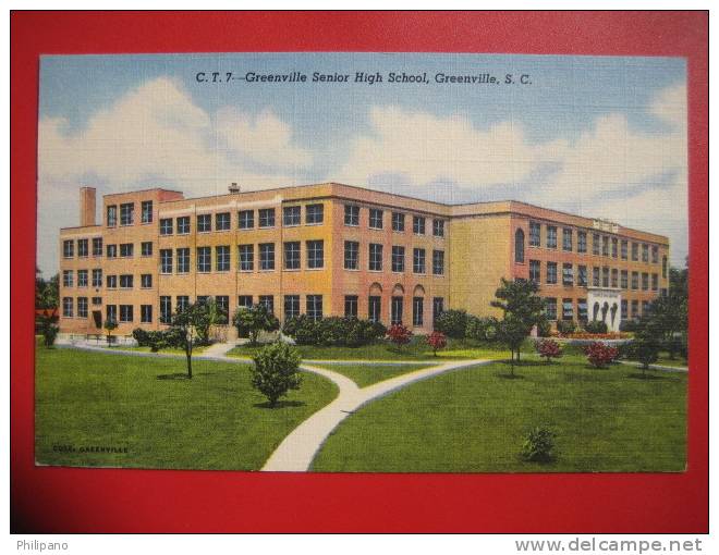 South Carolina > Greenville -- Senior High School Linen   === Ref 268 - Greenville