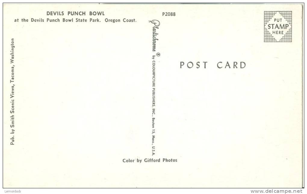 USA – United States – Devils Punch Bowl, Oregon Coast, Unused Chrome Postcard [P6184] - Other & Unclassified