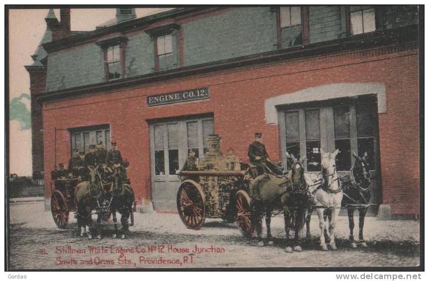 United States - Firefighter - Stillman White Engine Co.No12. House Junction Smith And Orms Sts. Providence . R.I. - Feuerwehr