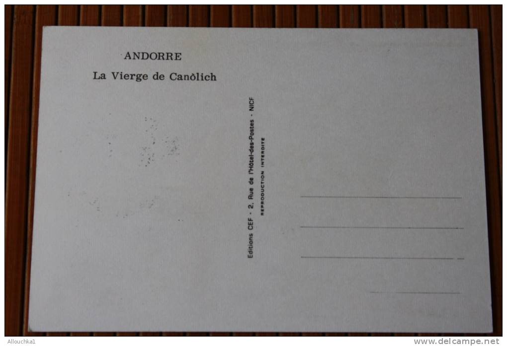 ANDORRE LA VIEILLE  FRANCAISVIERGE DE CANOLICH CM CARTE MAXIMUM   1ER JOUR EMISSION  FDC FIRST DAY COVER 16-6-1973 - Lettres & Documents