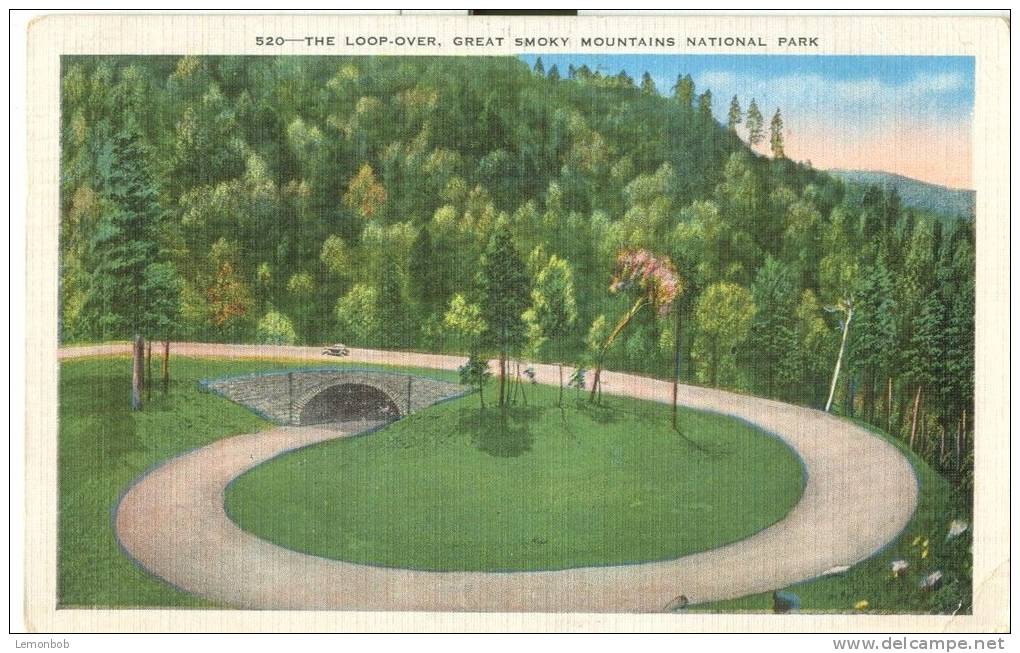 USA – United States – The Loop-over, Great Smoky Mountains National Park, 1939 Used Linen Postcard [P6374] - Smokey Mountains
