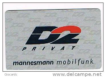 GERMANIA (GERMANY) - D2 PRIVAT MANNESMANN MOBILFUNK (GSM SIM) -  ELLEN LOHR  (COCA COLA)    - - RIF. 5857 - [2] Prepaid