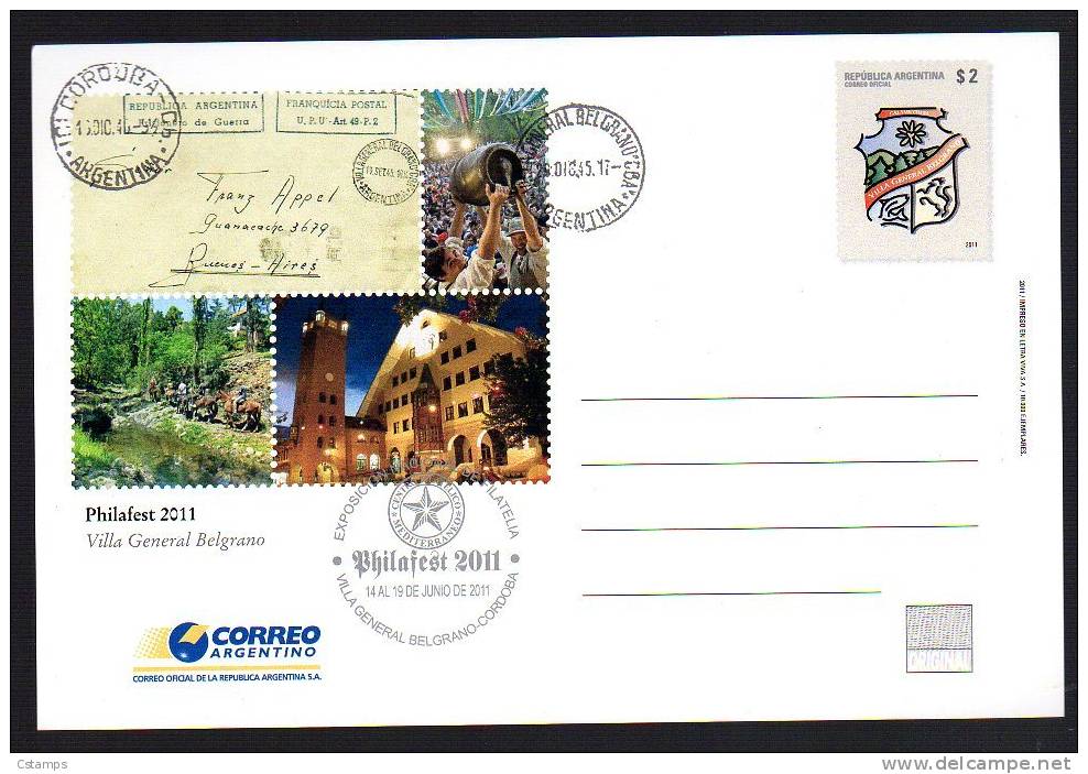 Fiesta De La Cerveza - Beer -  Philafest- 2011 - Argentina - Entero Postal - POSTAL STATIONERY - Biere