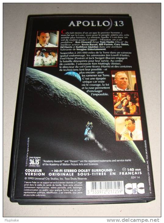 Vhs Pal Apollo 13 Ron Howard 1995 Version Originale Sous-titrée Français - Sciences-Fictions Et Fantaisie