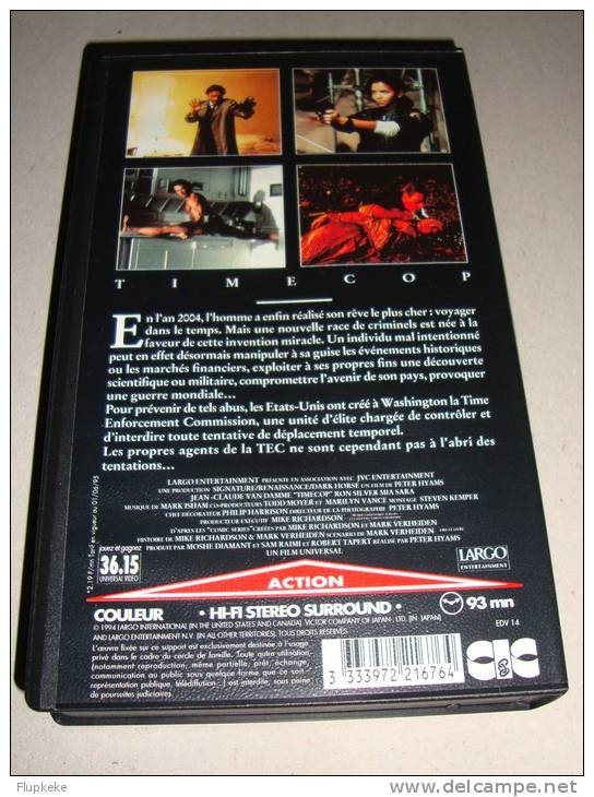 Vhs Pal Timecop Peter Hyams Jean-Claude Van Damme 1994 Version Française - Sciences-Fictions Et Fantaisie