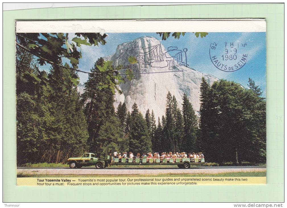 YOSEMITE  -  CARTE LETTRE DEPLIANT 5 VUES   - Tour Yosemite Valley -  1980  - - Yosemite