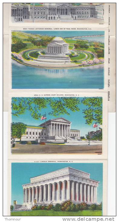 WASHINGTON  OUR CAPITOL  CITY  - FOLDER  LETTRE CARTE  18 VUES Recto-verso - TOP - Washington DC