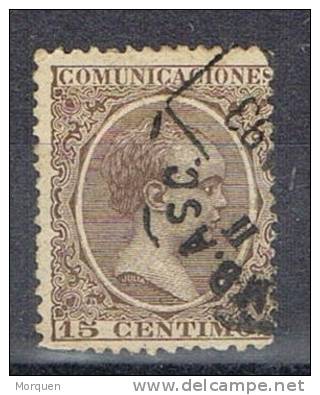 Sello 15 Cts Alfonso XIII Pelon, VARIEDAD Num 219 º - Used Stamps