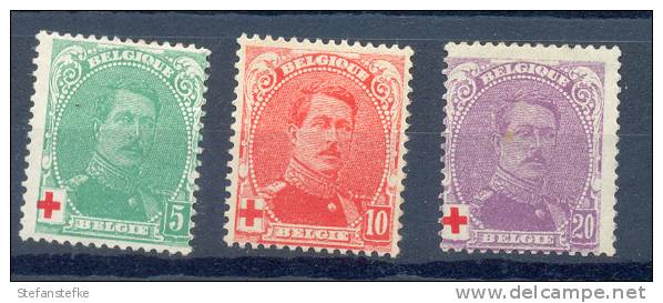 Belgie - Belgique  Ocb Nr :  129 - 131 * MH   (zie  Scan) - 1918 Croix-Rouge