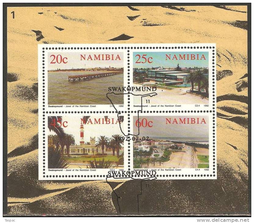 Namibia 1992 Souvenir Sheet Mi# Block 15 Used - Views Of Swakopmund - Namibie (1990- ...)