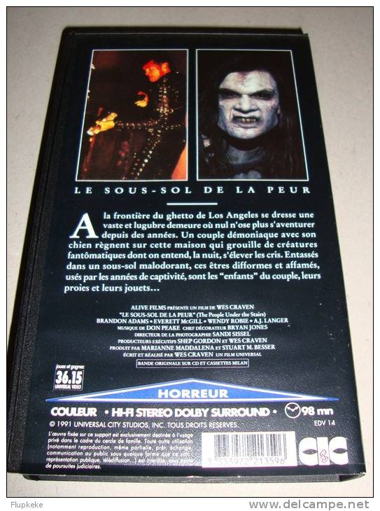 Vhs Pal Le Sous-Dol De La Peur The People Under The Stairs Wes Craven 1991 Version Française - Sci-Fi, Fantasy