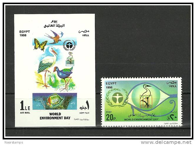 Egypt - 1998 - ( World Environment Day ) - With Imperf S/S - MNH** - Milieuvervuiling