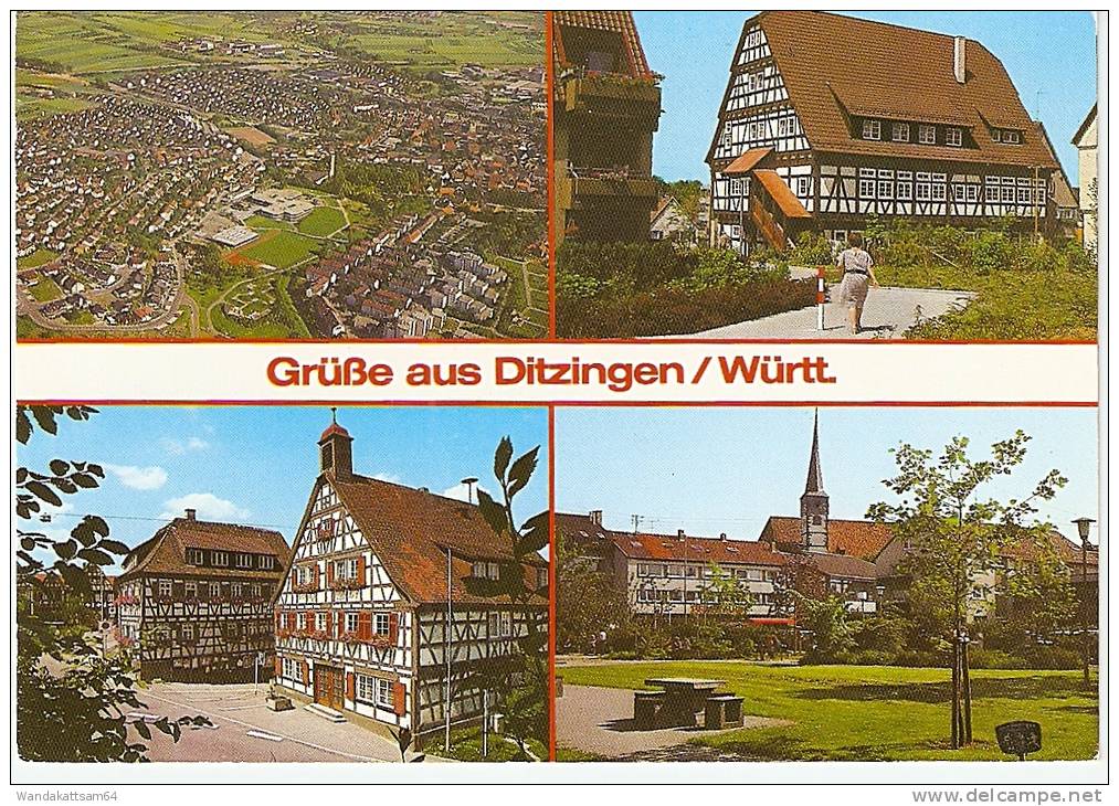 AK Grüße Aus Ditzingen / Württ. Mehrbild 4 Bilder 13. 2.85-18 7257 DITZINGEN Nach Hanau Mit 1 X 60 PF DEUTSCHE BUNDESPOS - Ditzingen