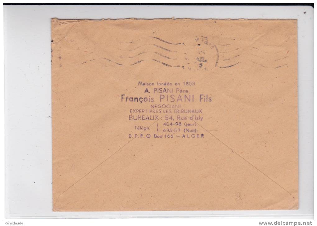 ALGERIE - 1952 - ENVELOPPE De ALGER Par AVION Pour BERLIN - "AFFRANCHISSEMENT VERIFIE" - Briefe U. Dokumente