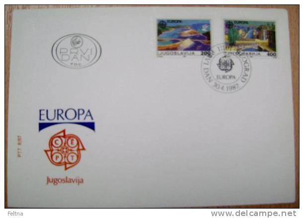 1987 YUGOSLAVIA FDC EUROPA CEPT BRIDGE BRIDGES - 1987