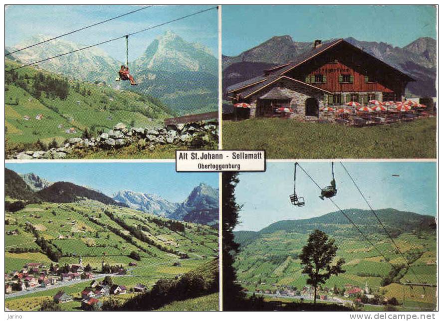 Suisse-Sesselbahn Alt St.johann,Berggasthaus Sellamatt Mit Säntis Und Schafberg, Circule 1965 - Funicular Railway