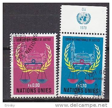 H0437 - ONU UNO GENEVE N°86/87 JUSTICE - Oblitérés