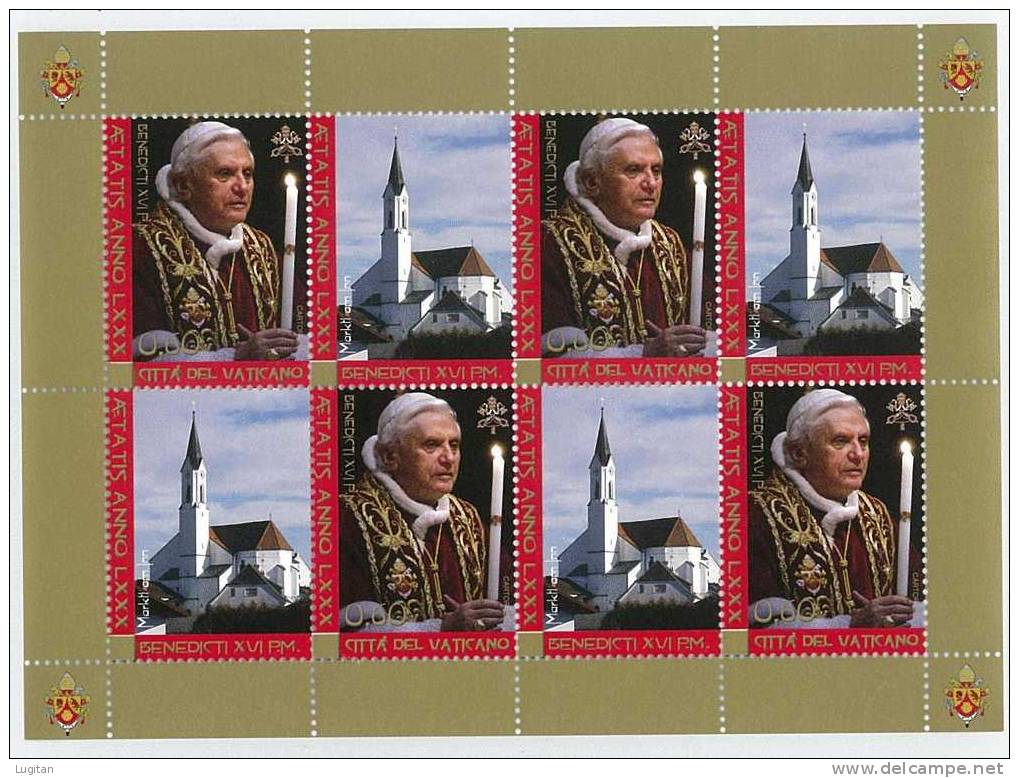 Filatelia - ANNO 2007 - 3 FOGLIETTI - GENETLIACO SUA SANTITA' PAPA BENEDETTO XVI° - CITTA' DEL VATICANO - VATICAN CITY - Unused Stamps